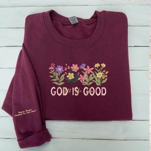 Camisa cristiana bohemia bordada con el mensaje "Dios es bueno siempre", camisa bordada con el mensaje "Jesús", camisa bordada con el mensaje "Jesús Rey" con el mensaje "Jesús Rey"