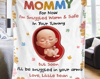 New Mom Blanket from Baby Bump, Mothers Day Gifts for Wife New Mom, Custom Ultrasound Photo Baby Blanket, First Time Mom Expecting Mom Gift