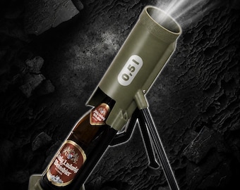 Beer pop, popomat, mortar, bottle opener, party gadget, party fun