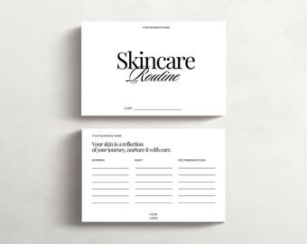 Skincare Routine Card, Client Aftercare, Minimalist Design, Medspa Canva, Facial Intake Form, Esthetician Templates, Skincare Tracker
