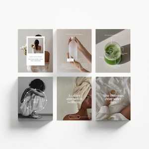 Instagram-berichtsjablonen voor wellness | Holistische wellness Instagram | Minimalistische sociale media | Bewerkbare canvassjabloon