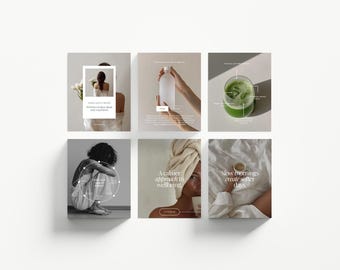 Wellness Instagram Post-Vorlagen | Ganzheitliches Wellness Instagram | Minimalistisches Social Media | Bearbeitbare Canva Vorlage