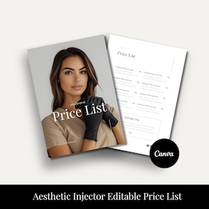Krankenschwester Injektor, Preisliste Vorlage, Ästhetischer Injektor, Medspa-Menü, Botox und Filler Instagram, Preis- und Serviceleitfaden, Canva-Vorlage