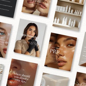 Nurse Injector Instagram Templates, Aesthetic Nurse, Medspa Instagram Templates, Medspa Social Media, Botox and Filler Instagram