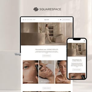 エステティシャンやスキンクリニック向けのスキンケアSquarespaceウェブサイトテンプレート