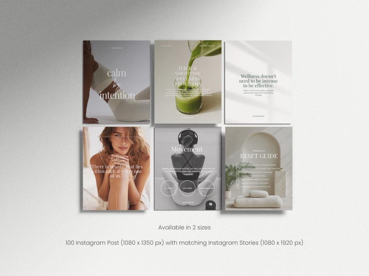 Wellness Instagram Post Templates | Holistic Wellness Instagram ...