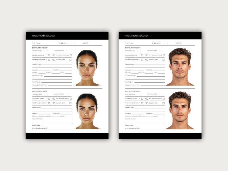 Botox Patient Treatment Record | Medspa | Nurse Injector | Face ...