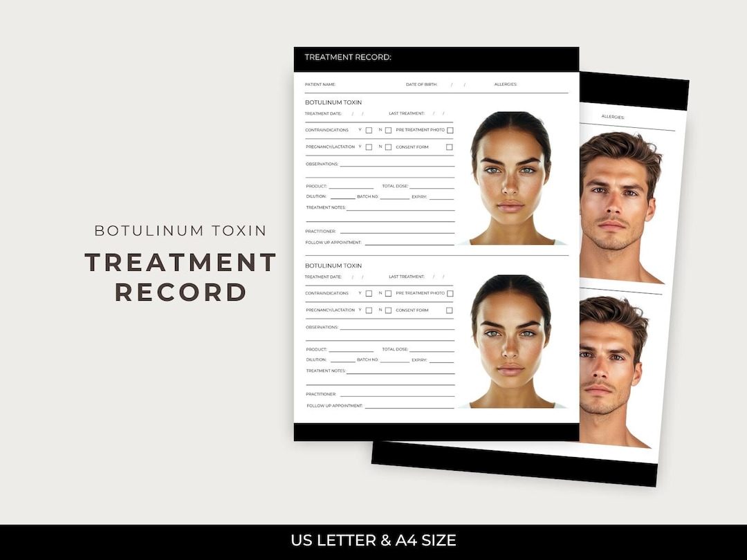 Botox Patient Treatment Record | Medspa | Nurse Injector | Face ...
