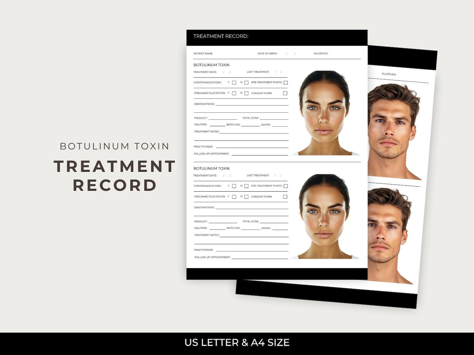 Botox Note Example Botox Patient Treatment Record | Medspa | Nurse Injector | Face ...