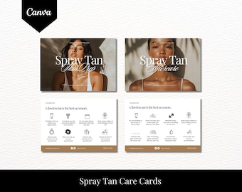 Spray Tan Aftercare Template | Sunless tanning | Tanning Business | Editable Canva Template | Beauty Business | Spray Tan Aftercare