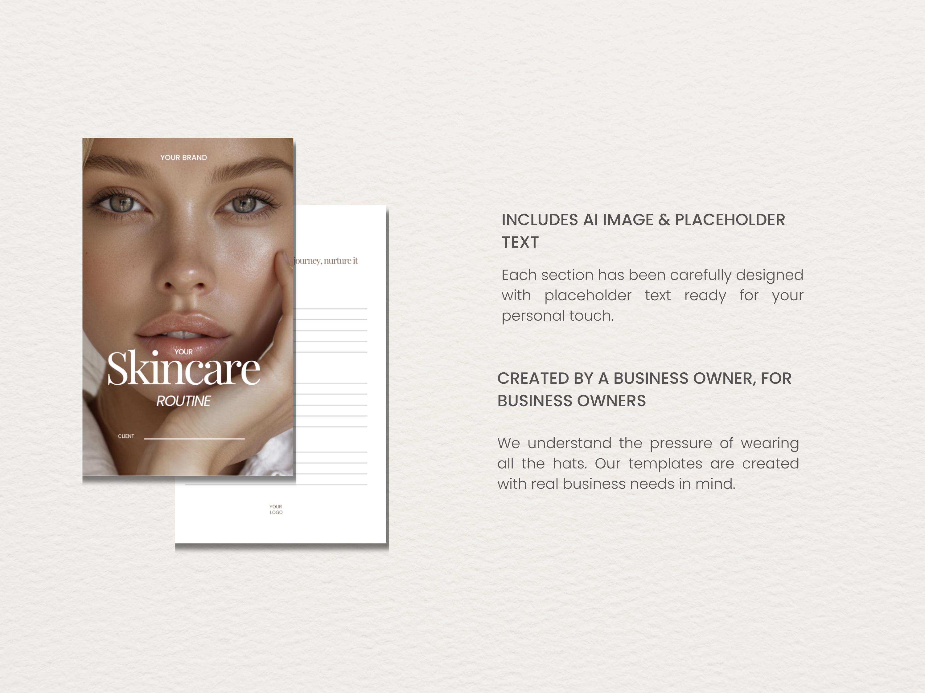 Skincare Routine Card, Editable Esthetician Templates, Facial Treatment ...