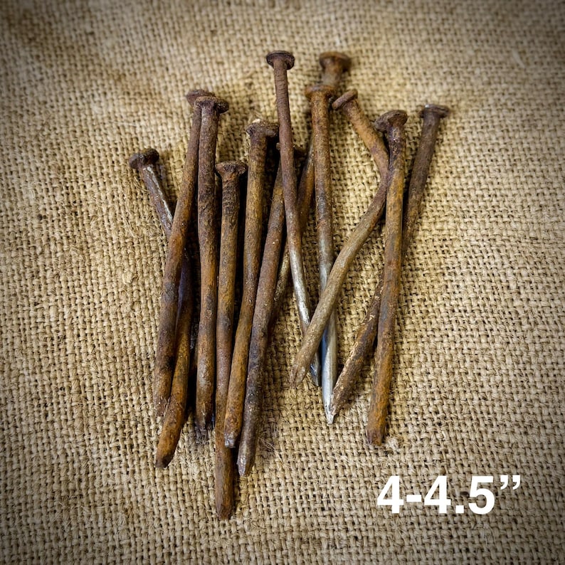 Used Nails Rusty Vintage Nails | Antique Iron Hardware, Rustic Craft Supply - Etsy