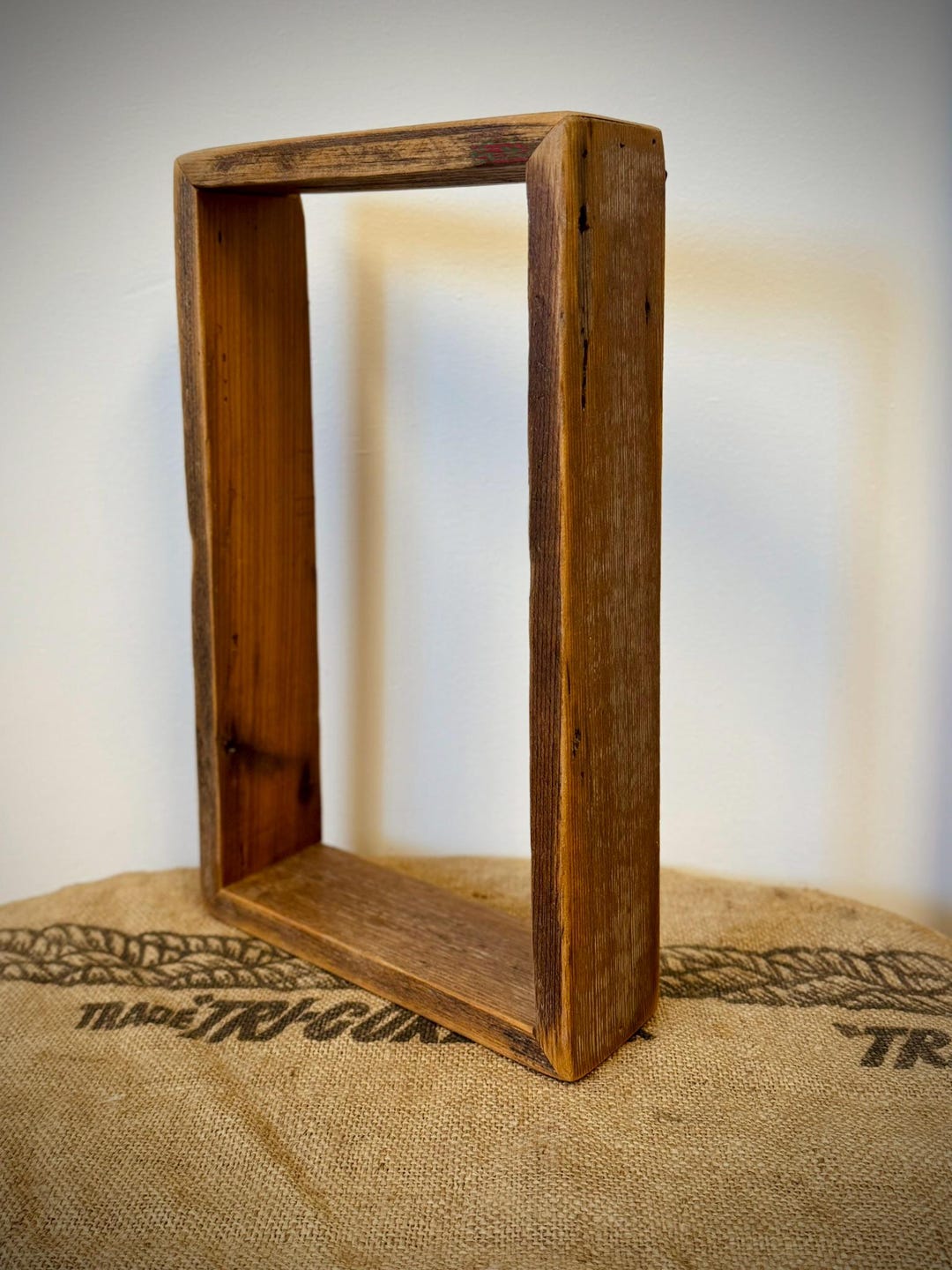 Rustic Box Frame Reclaimed Barnwood Wall Shelf | Rustic Box Frame Display Shelf - Etsy