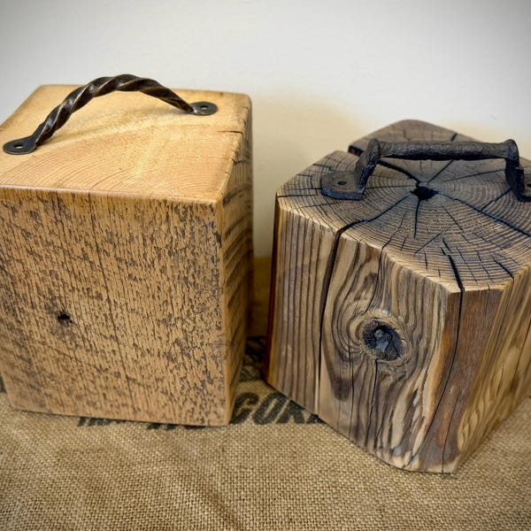 Barnwood Beam Doorstop | Reclaimed Wood Doorstop