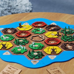 Premium 3D Wooden Game Board for Catan / 2-4 Player Custom Settlers Board