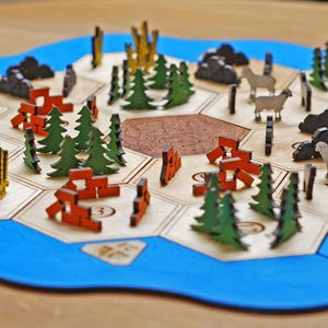 Game board Settlers of Catan / 2-4 Player  Wooden Custom Settlers Board