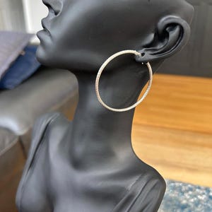 Silver Textured Hoop Earrings