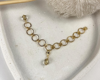 Hochwertiger Reihenzähler I Edelstahl vergoldet I  böhmische Barockperlen  I Maschenmarkierer Set I Geschenk für Stricker I Strickzubehör