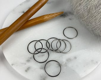 8 er Set Maschenmarkierer Edelstahl für sehr große Nadeln 12 bis 15  I  Raglanset  I Geschenk für Stricker I Strickzubehör