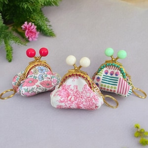 Fabric Kiss Lock Coin Purse: Handmade Keychain Pouch