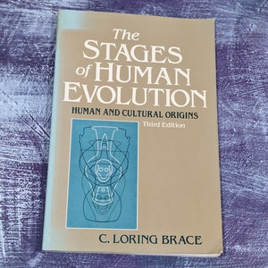 The Stages Of Human Evolution Human And Cultural Origins Third Edition C. Loring Brace Prentice-Hall Inc. 1988 vintage biology textbook