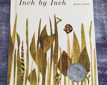 Inch By Inch by Leo Lionni Harper Collins Publishers 1995 vintage hardcover picture book about an inch worm measuring a bird song