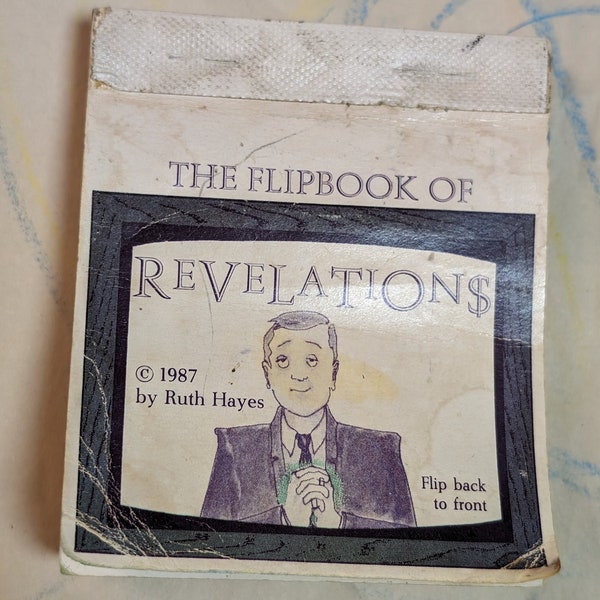 The Flipbook Of Revelations by Ruth Hayes The Real Comet Press 1988 anti-establishment anti-war anti-capitalist mini art book