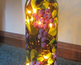 Vintage Ball One Gallon Wine Bottle Novelty Grape Cluster String Lights Wine decor Winery decor Double loop Ball Wine Bottle Grapes