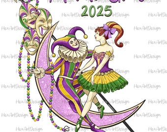 Mardi Gras 2026 PNG, New Orleans Carnival Design (Digital File)