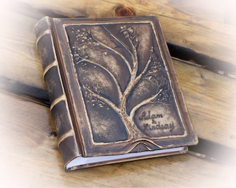 Leather photo album 10 x 7 1/2  with embossed Tree for 200 photos