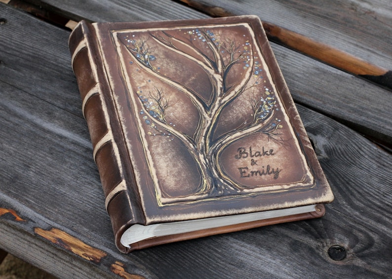 Leather Photo Album 10 X 7 1/2 With Embossed Tree for 200 Etsy