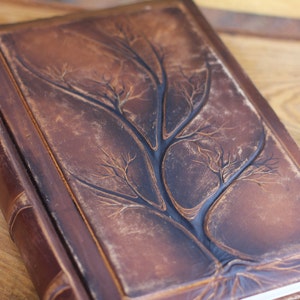 Wedding leather Photo album 13 x 9 with Tree of Life for 300 photos image 5