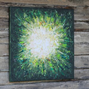 Original Abstract painting Green Forest Sun original painting abstract landscape painting modern wall decor image 3