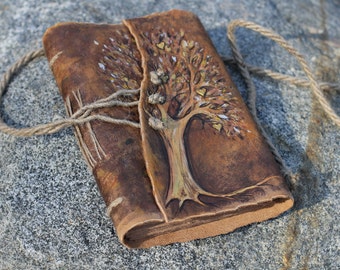 Wedding guest book Tree of Life leather journal weddings bridal shower engagement anniversary