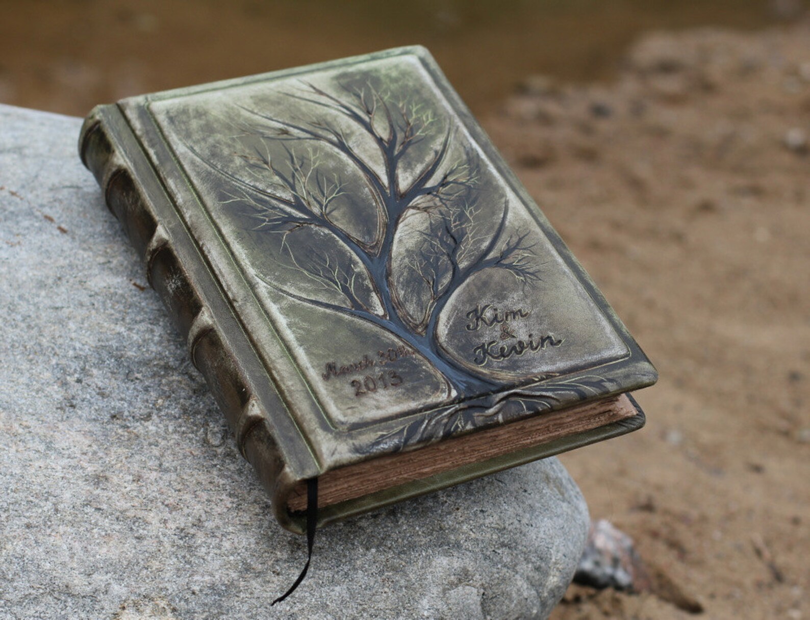 Leather Wedding Guest Book Tree of Life Leather Journal Bridal Etsy