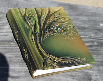 Leather photo album 13x9  with Tree for 300 photos Anniversary gift wedding gift baby shower gift