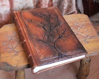 Wedding leather Photo album 13 x 9  with Tree of Life for 300 photos