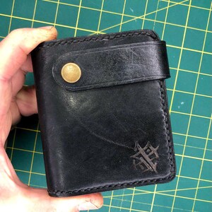 Leder Herren Geldbörse, Geldbörse, Herren Leder Geldbörse, handgemachte Leder Geldbörse, Runen, Valknut, Wikinger, Leder Geldbörse für Männer