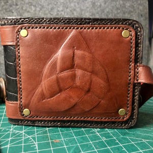 Leder Herren Brieftasche, Herren Leder Brieftasche, handgemachte Leder Brieftasche, Runen, Valknut, Viking