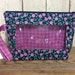 Knitting, Crochet or Embroidery pouch-Small Whatcha Got purple flowers with plaid
