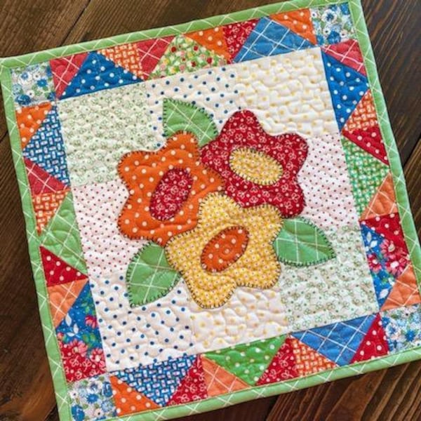 Harvest Bouquet Mini Quilt Download Pattern