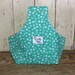 Knitting on the Go Wristlet, knitting bag, yarn holder aqua leaves