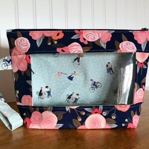 Knitting, Crochet or Embroidery pouch-Small Whatcha bag Paris Blossoms