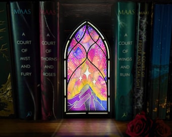 City of Starlight Window Portal | Fantasy Light Book Nook | 3D Shelf Sign, Bookish Decor for Reader | Unique Gift BookTok Lover Bibliophiles
