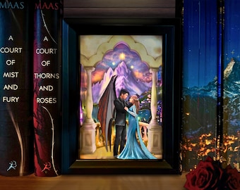 City of Starlight Light Box, Deluxe | Fantasy Book Nook | 3D ShadowBox | Library Bookshelf Decor | Reader Gift | Bookish Fanart Bookaholic