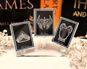 The Trove Acrylic Display | City of Starlight Bookshelf Bookish Decor Book Nook, Mask Crown Harp | Unique Gift for BookTok Lover Bibliophile