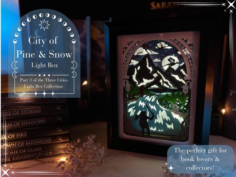 Starlight, Moonlight, Pine & Snow | Light Box Book Nooks Set of 3 | 3D ...