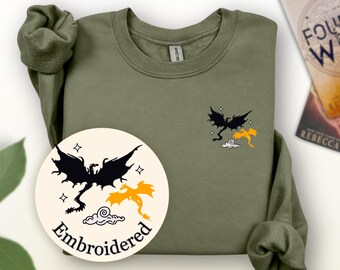 Dragon Fantasy Gildan 18000 Sweatshirt | Bookworm Lover Pullover Booktoker Bookish Crewneck, War College, Dragon Rider, Fantasy Read Gift