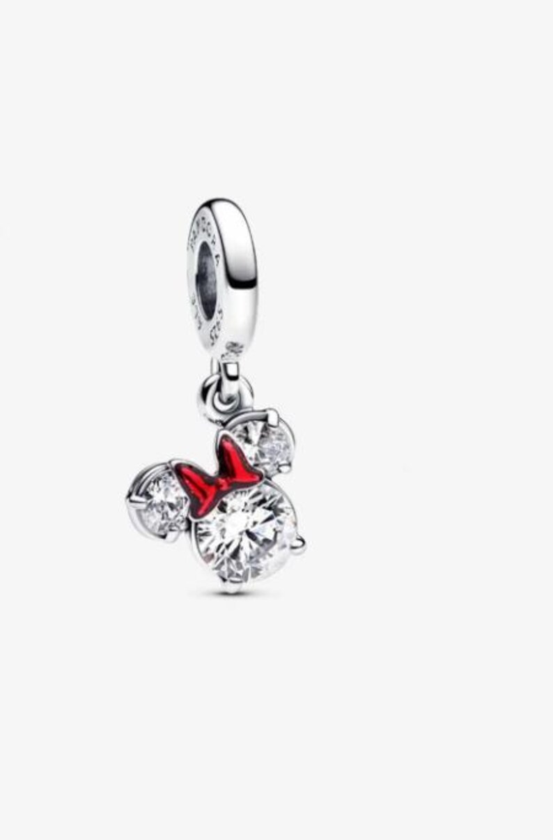 Pandora Minnie Mouse Silhuett Berlock för Armband eller Halsband Silver, Halsbandshänge, Julklapp, Present till Henne, Resehänge bild 2