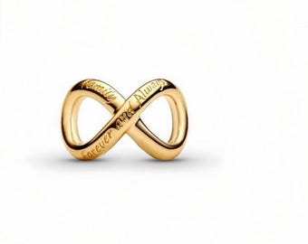 Forever & Always Infinity-bedel voor armband of ketting Zilver, kettinghanger, kersthandgemaakt, cadeau voor haar, reishanger